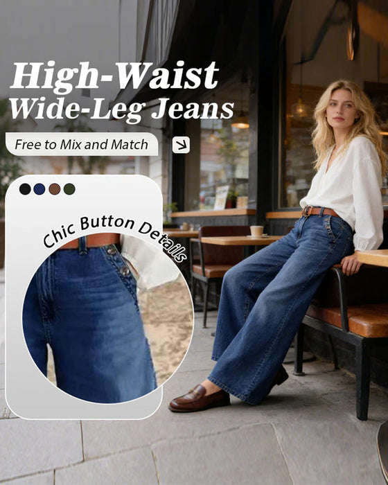 Jeans Multi-Knapp Tvättad Lös