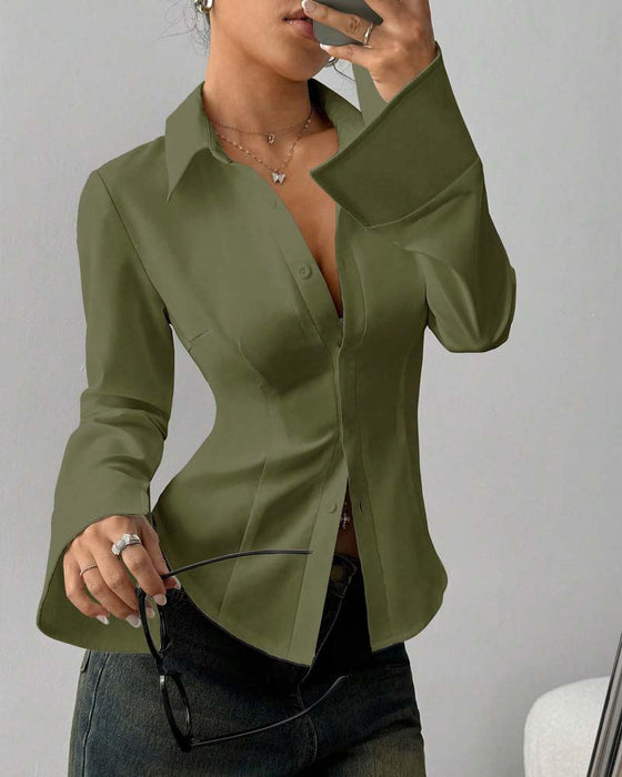 Elegant Slim-Fit Damskjorta