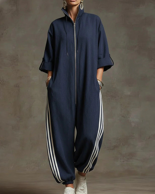 Hoppdräkt Randig Sportig Dragkedja