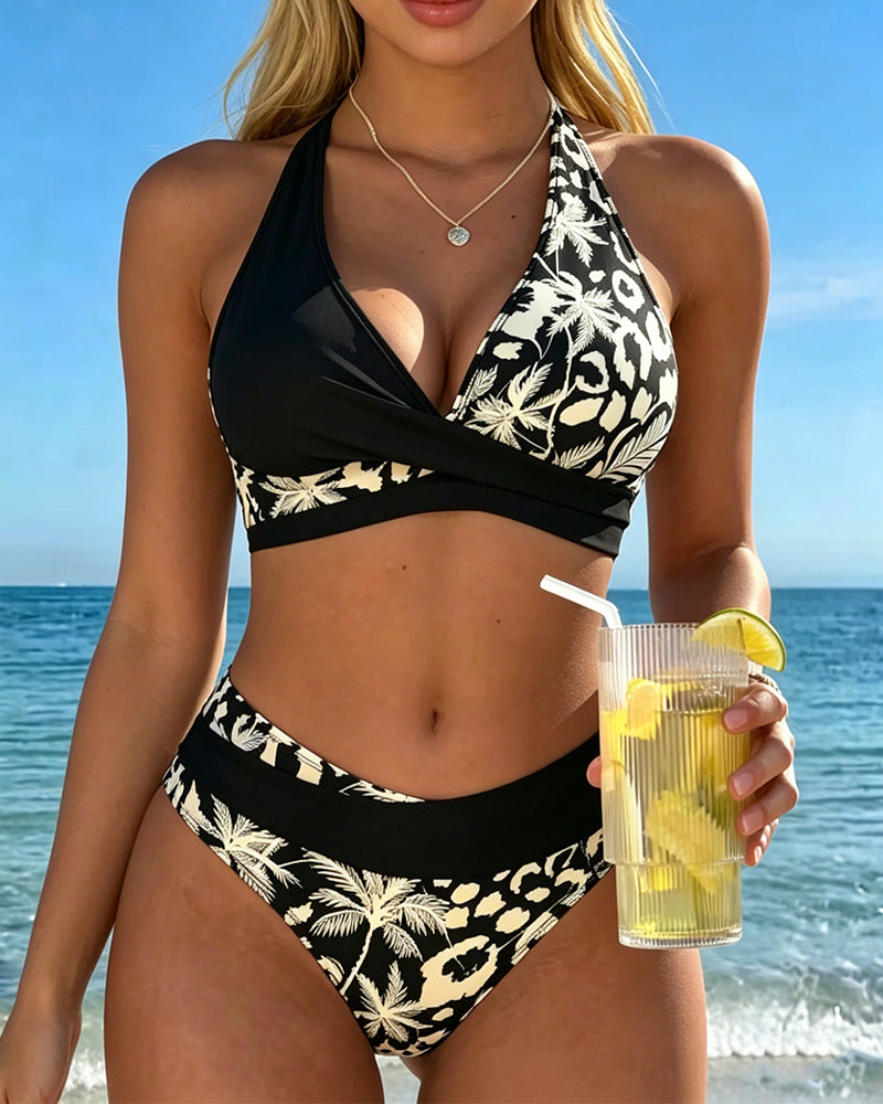 Bikini Kors Kust Kokos Bris Tryck