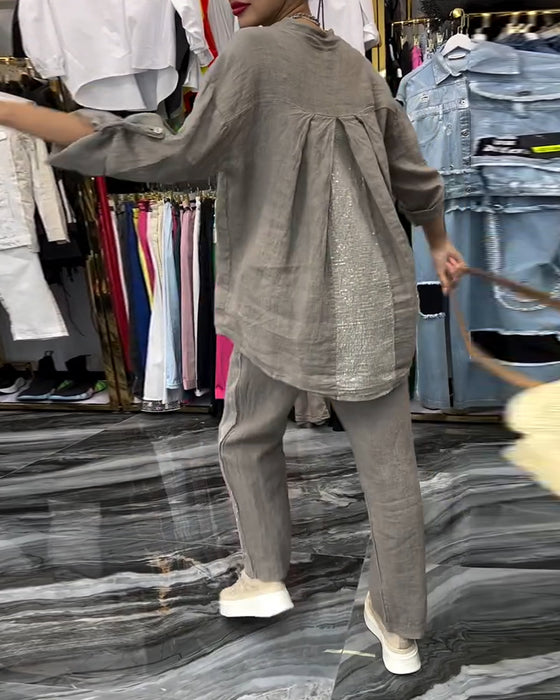 Kostym Ståkrage Ficka Avslappnad