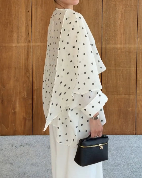 Blus Polka Dot Oregelbunden