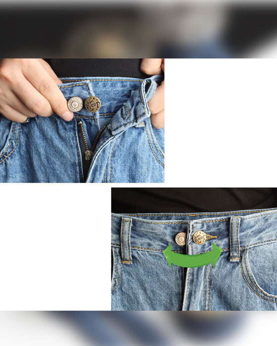 Fjäderbelastad Metallknapp För Midjeförlängning Till Jeans