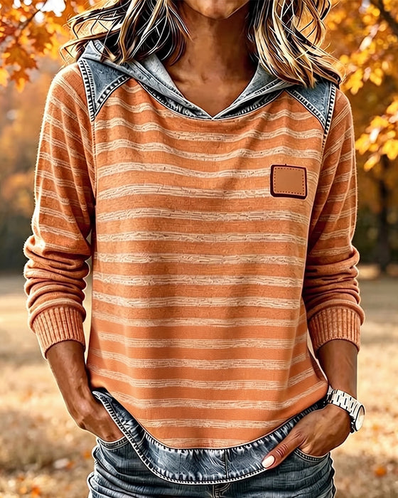 Hoodie Patchwork Rand Casual