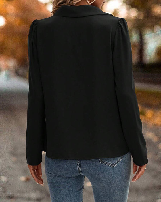 Blus Puffärm Spets Lappverk