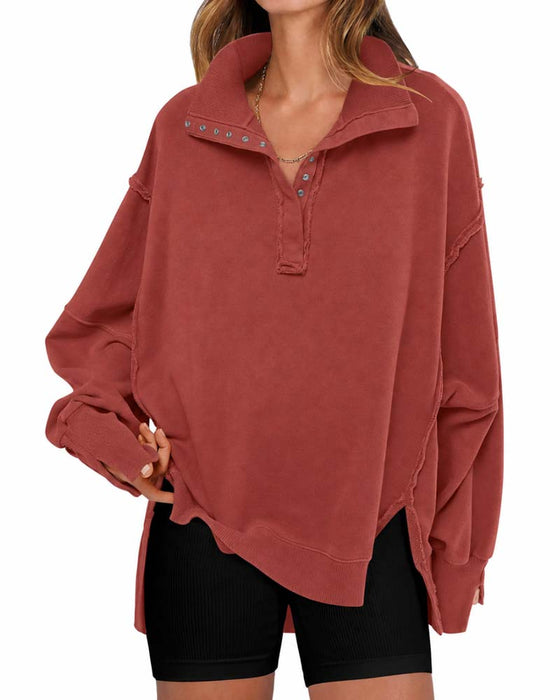 Sweatshirt Enfärgad Långärmad
