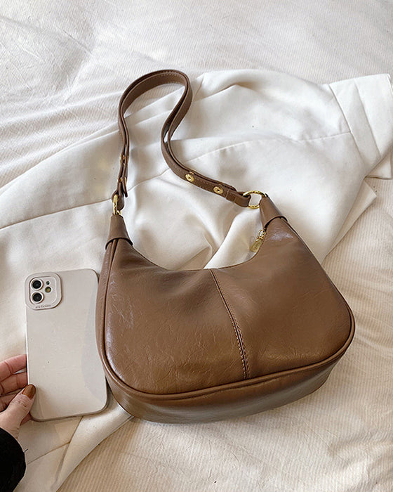 Väska Vaxat Läder Armhåla