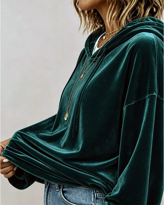 Hoodie Enfärgad Långärmad