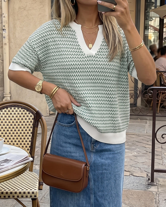 Pullover V-Hals Trendig Casual