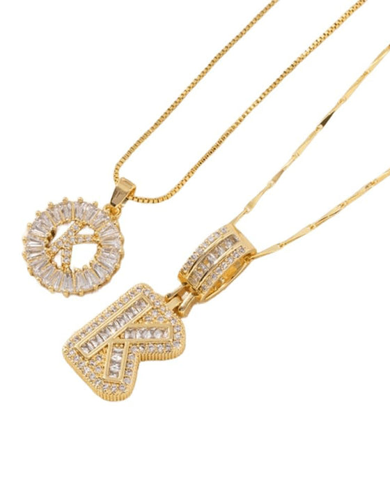 Halsband Initial Bokstav Hängsmycke 2 Förpackning