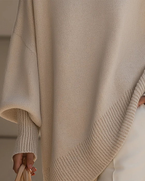 Tröja Rund Halsringning Lössittande Midjelång