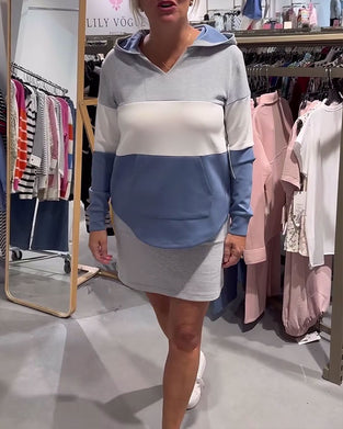 Huvtröja Randig Kontrastfärg