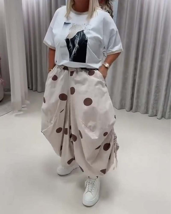 Harem Byxa Dragsko Ficka Prickig Loose Fit