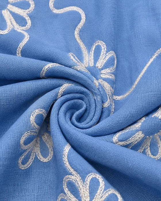 Klänning V-Hals Urholkning Patchwork Blommig Lös