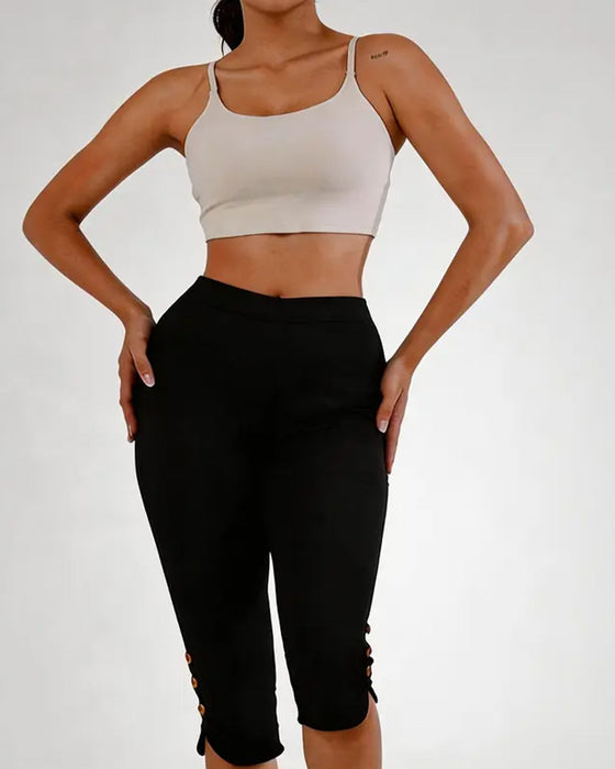 Leggings Enfärgad Slim-Fit Kapad