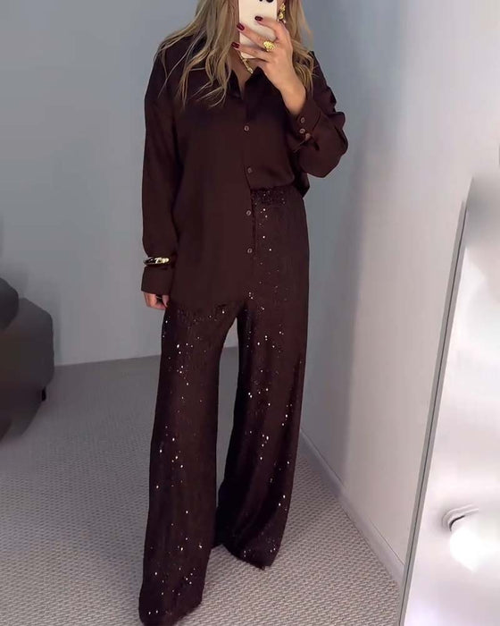 Byxor Casual Paljetter Vida-ben