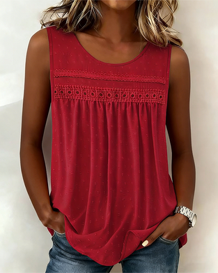 Linne Jacquard Spets Lapptäcke Ärmlös