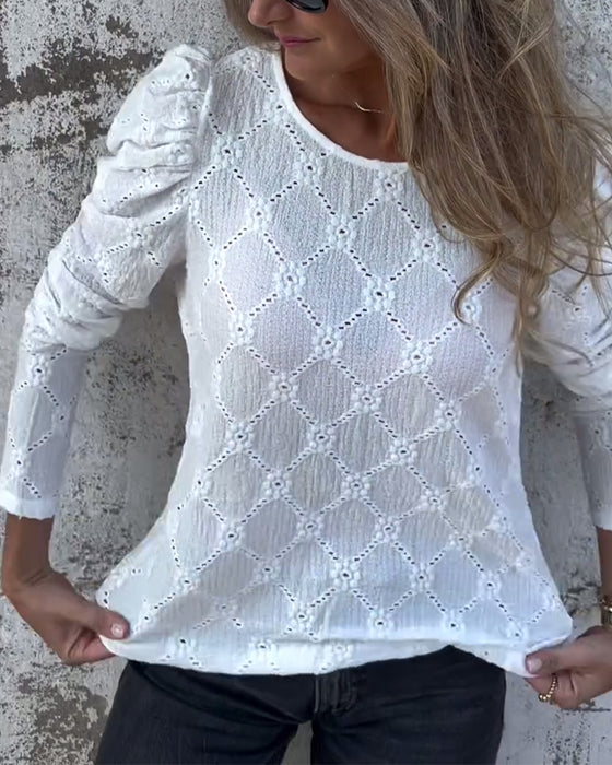 Blus Med Puffärmar Och Cutout-Detaljer