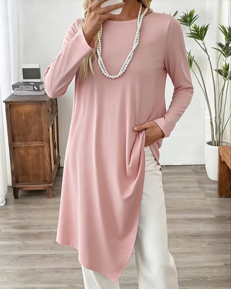 Top Asymmetrisk Midjelång Enfärgad