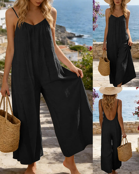 Jumpsuit Tunna Remmar Enfärgad