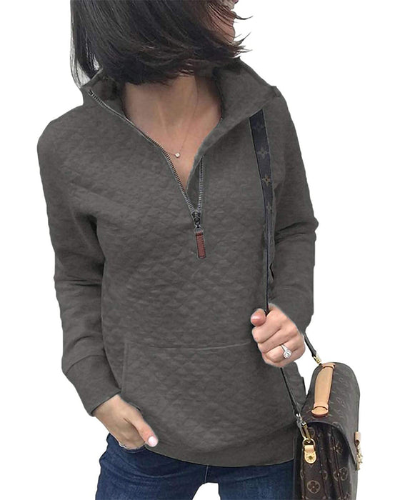 Sweatshirt Casual Dragkedja Lång Ärm