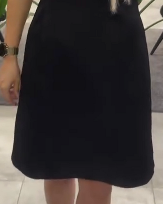 Klänning Bubbla Kortärmad Rundringning