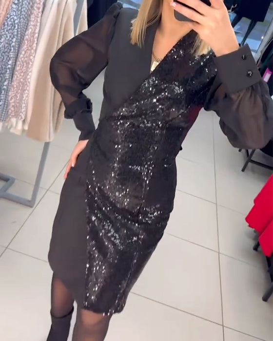 Klädsels Temperament Paljetter Mode