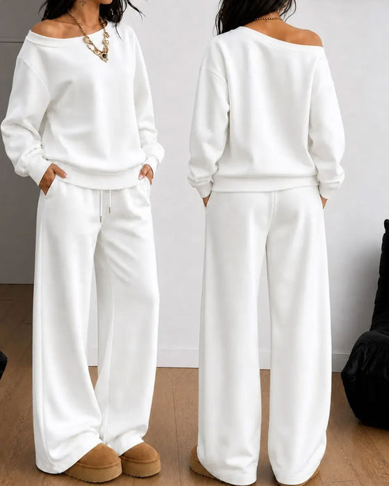 Set En Axel Ledig Sweatshirt Långa Byxor