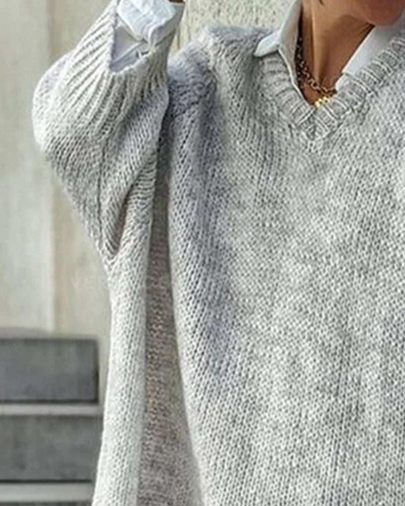 Tröja V-ringning Lössittande