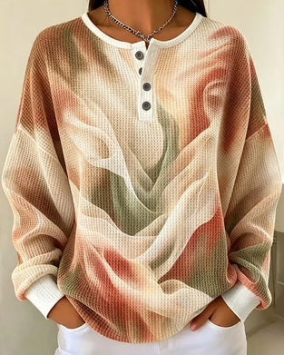Sweatshirt Ombre Tryck Lång Ärm