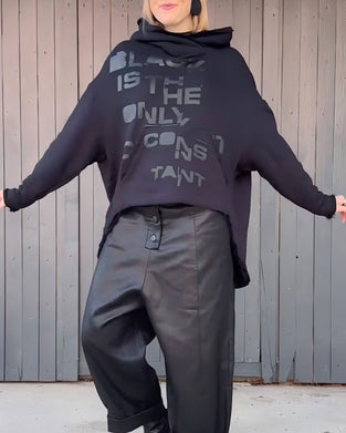 Hoodie Bokstav Tryck Lös Lång Ärm Pullover
