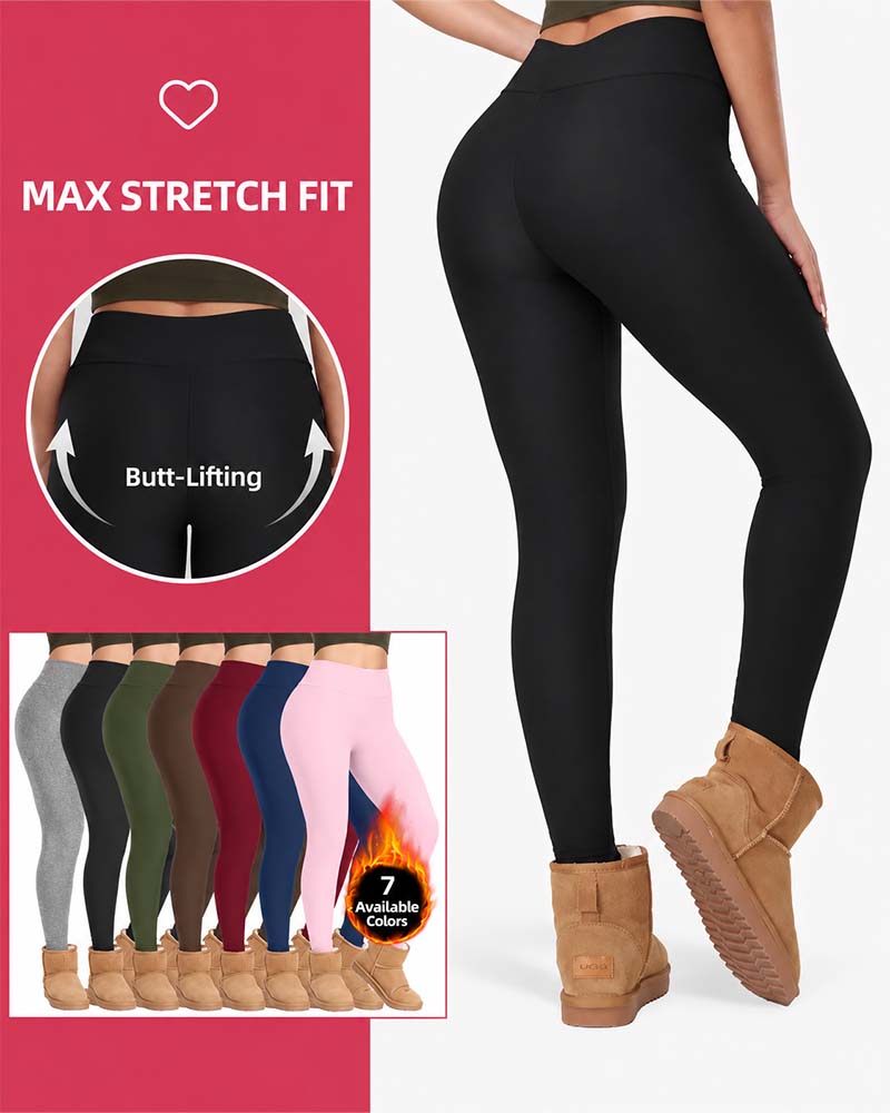 Vinter Tjock Hög Midja Varma Leggings Yogabyxor