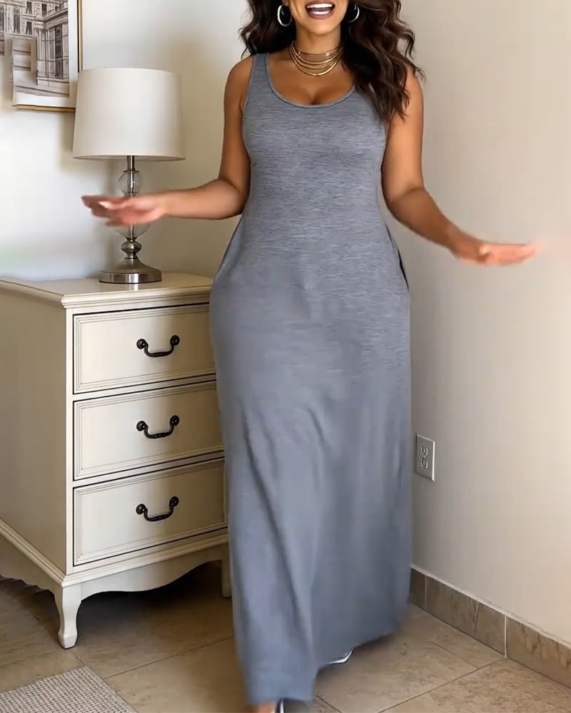 Klänning Ärmlös Lång A-Linje