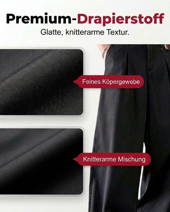 Byxor Hög Midja Knapp Gylf Bred Ben