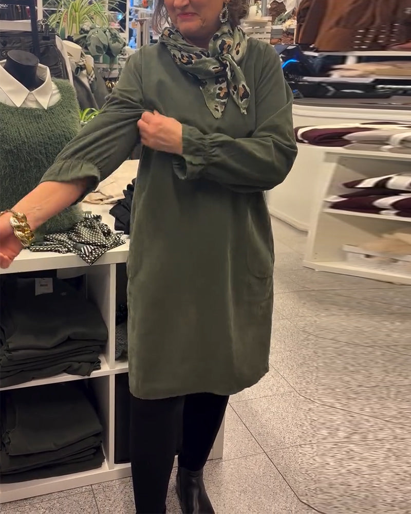 Klänning Lång Ärm Lössittande Plusstorlek