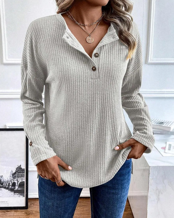 Blus Räfflad Halv Dragkedja Pullover