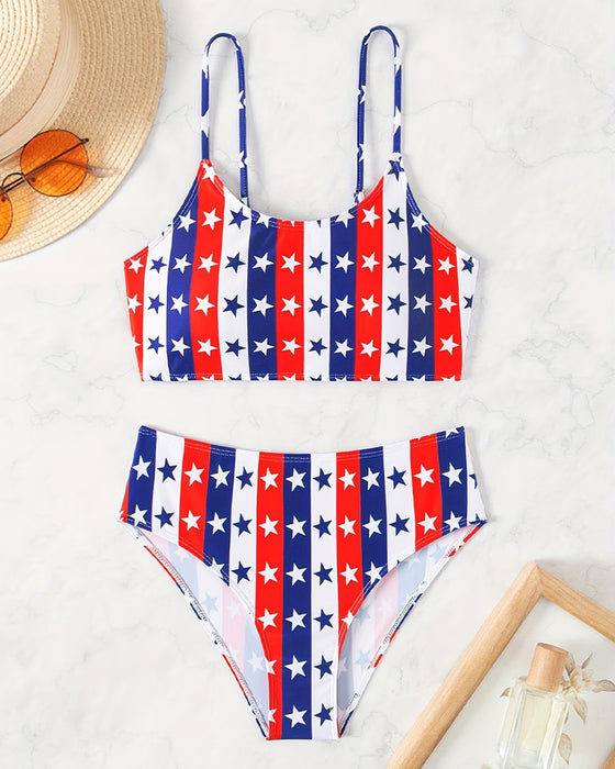 Bikini Stjärnor Och Ränder Tryck