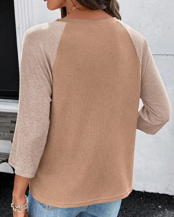 T-Shirt Enfärgad Trekvartsärmar