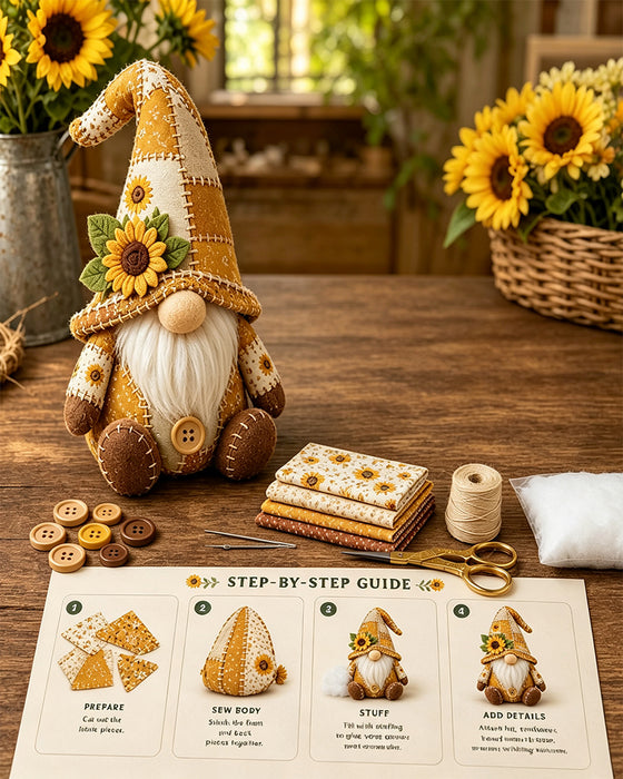 🧵 DIY Lapptäckes Tomte Kit – Skapa Din Egen Bedårande Tomte 🧙‍♂️