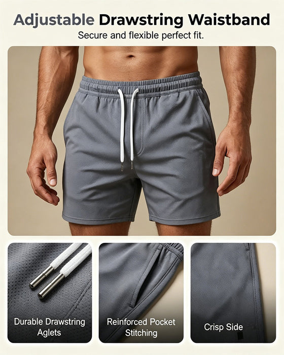 Set Randig Polo Herr Shorts