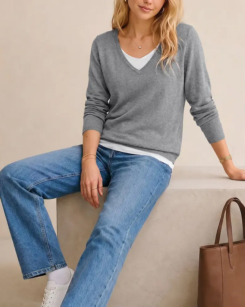 Pullover Casual Faux Tvådelad