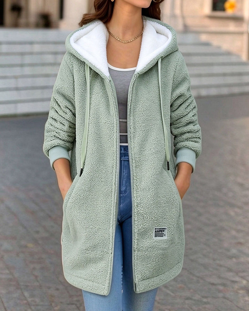 Kappa Fleece Fodrad Dragkedja Ficka Huva