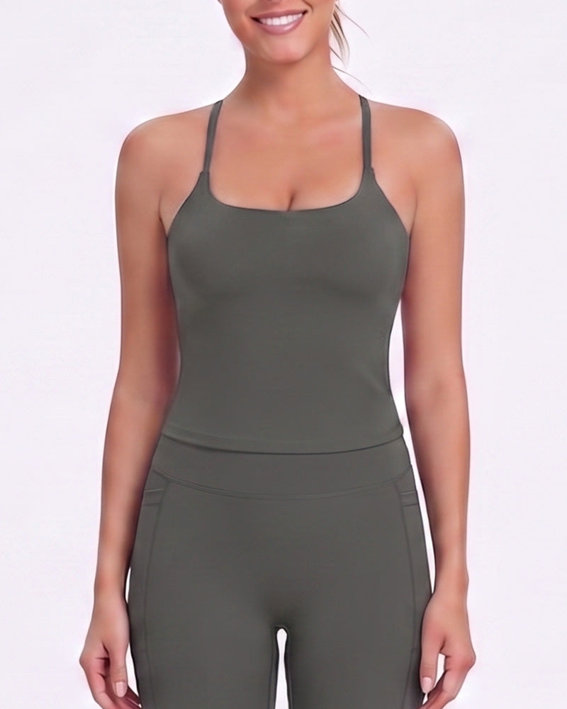 Cami Top Rygg Kors Solid
