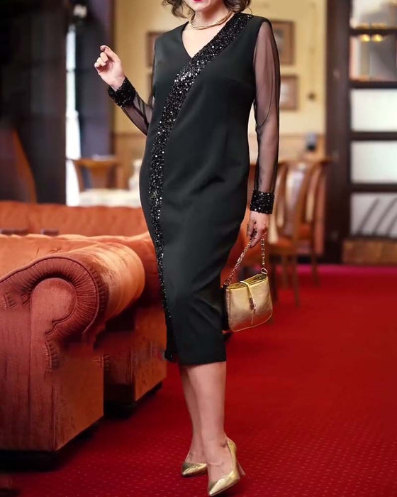 Modig Enfärgad Rak Klänning