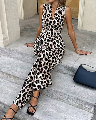 Hoppdräkt Leopard Tryck Ärmlös