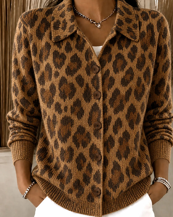 Cardigan Stilig Leopard Slag