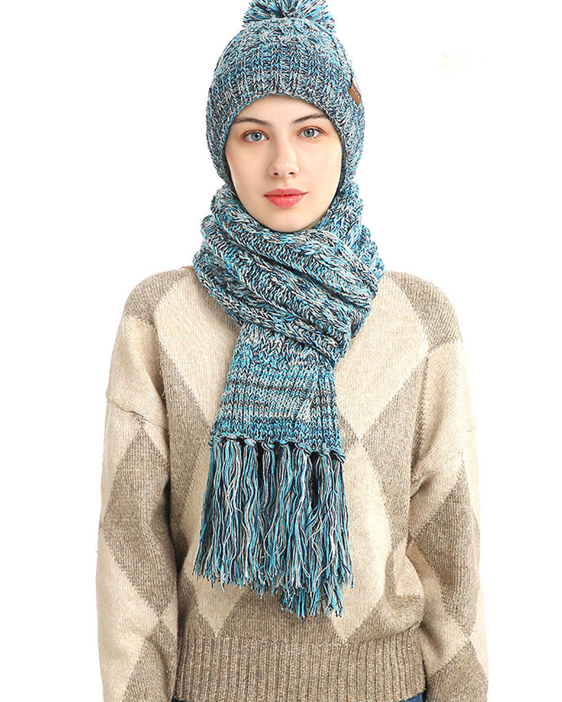 Tresats Mössa Stickad Ull