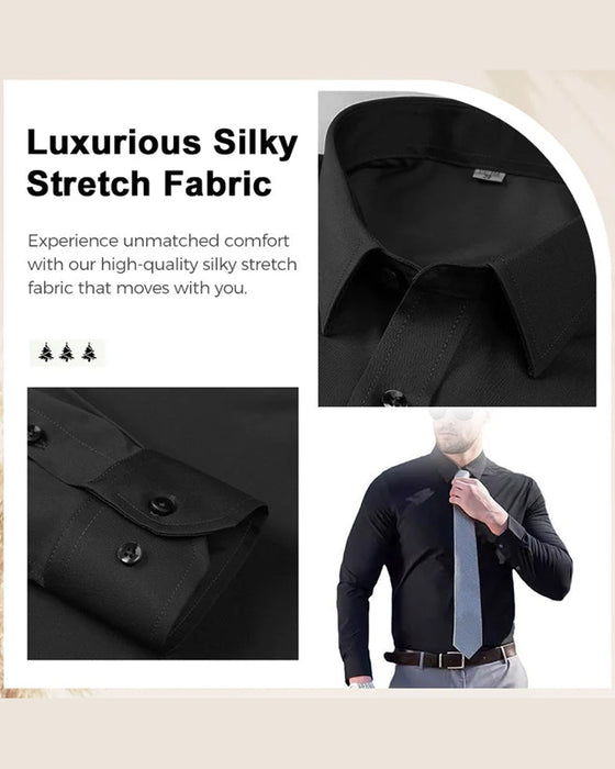 Herrlångärmad Skjorta I Enfärgad Färg