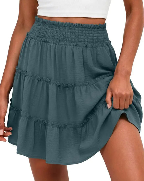 Nederdel Elastisk Midja Med Inbyggda Shorts