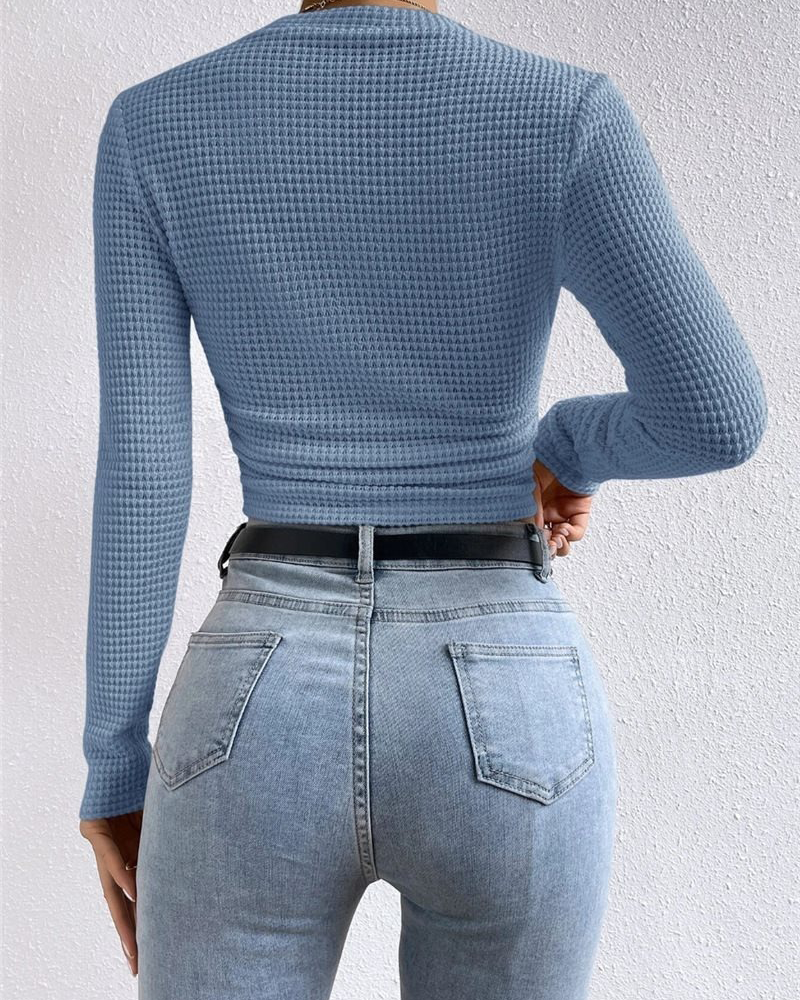 Topp Slim Fit Mångsidig Lång Ärm